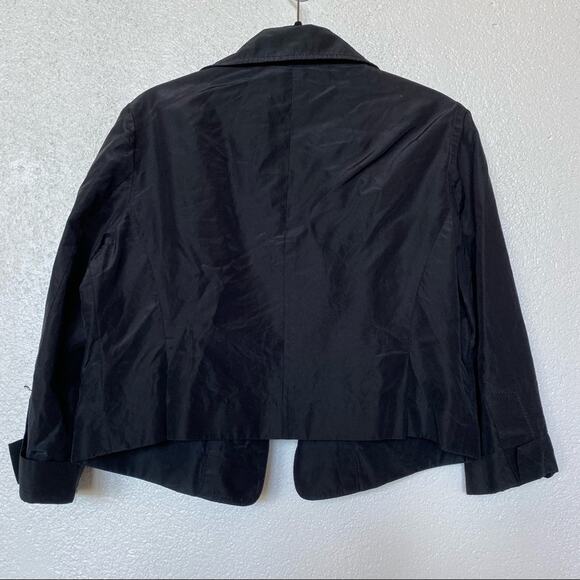 Carlisle Silk Blend Boxy Cropped Sleeve Black Jacket Size 4 - Picture 13 of 13